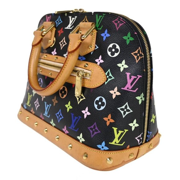 LOUIS VUITTON LV Logo Alma Hand Bag Monogram Multi Leather Black M92646 - Picture 13 of 16
